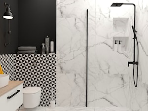 Segment w Józefosławiu 1 - Mała bez okna z marmurową podłogą łazienka, styl nowoczesny - zdjęcie od Icona Studio