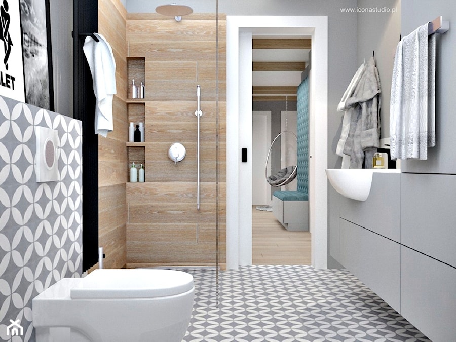 Poddasze w Głoskowie - Mała łazienka, styl nowoczesny - zdjęcie od Icona Studio