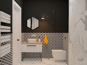 Segment w Józefosławiu 1 - Mała bez okna z lustrem z marmurową podłogą łazienka, styl nowoczesny - zdjęcie od Icona Studio