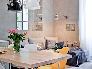 Metamorfoza mieszkania w Piasecznie - Duża szara jadalnia w salonie, styl nowoczesny - zdjęcie od Icona Studio