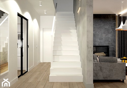 Dom koło Konstancina - Średni biały hol / przedpokój, styl nowoczesny - zdjęcie od Icona Studio