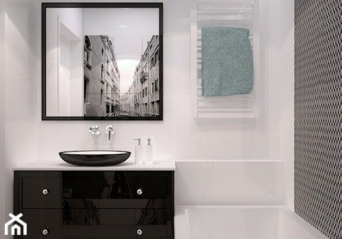 Mieszkanie na Ursynowie - Mała bez okna łazienka, styl skandynawski - zdjęcie od Icona Studio
