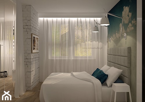 nowoczesne mieszkanie w Piasecznie - Średnia biała sypialnia, styl nowoczesny - zdjęcie od Icona Studio