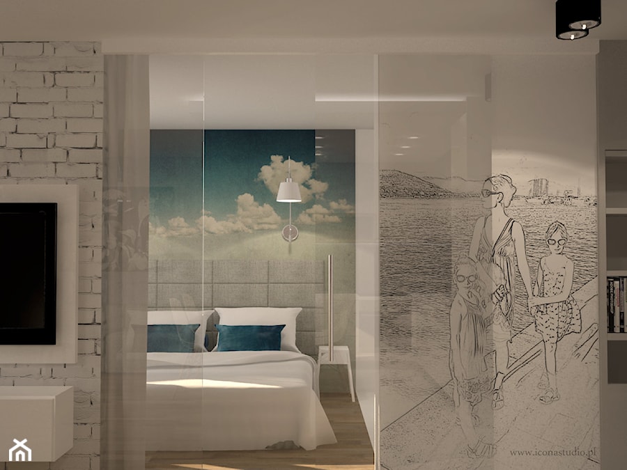 nowoczesne mieszkanie w Piasecznie - Średnia sypialnia, styl nowoczesny - zdjęcie od Icona Studio