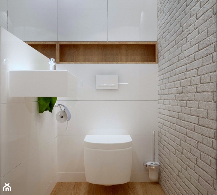 Mieszkanie na Ursynowie - Mała łazienka, styl skandynawski - zdjęcie od Icona Studio