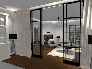 Apartament Sopot - Duży biały salon, styl nowoczesny - zdjęcie od ZAGGO Dorota Pielaszek