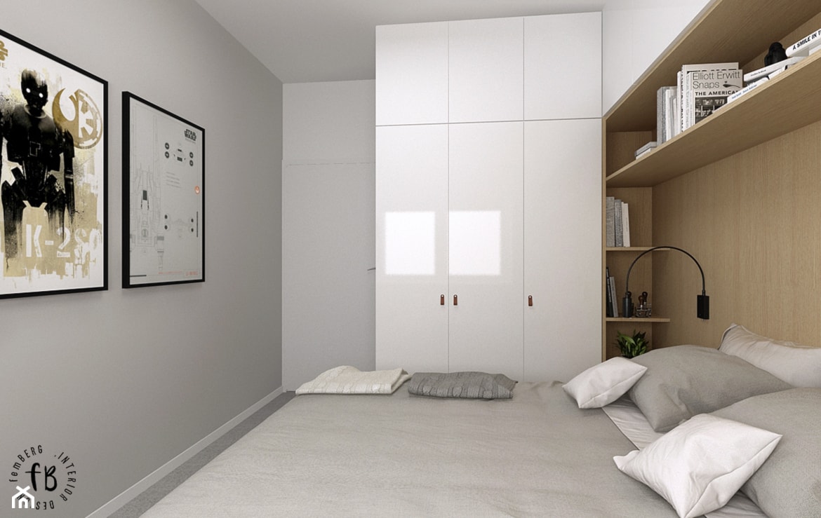 Mała biała sypialnia - zdjęcie od Femberg Architektura Wnętrz - Homebook