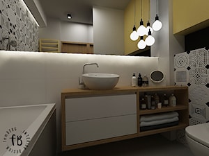 Żółty w łazience - zdjęcie od Femberg Architektura Wnętrz