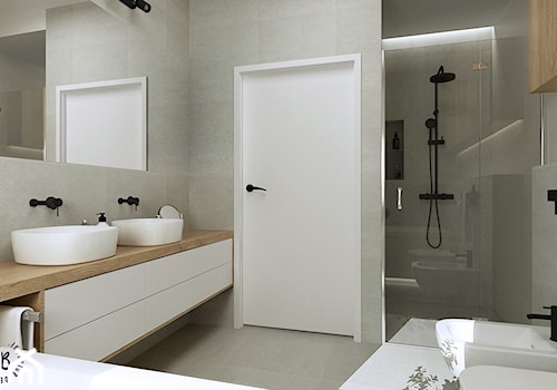 Łazienka III - Średnia bez okna z lustrem z dwoma umywalkami łazienka, styl nowoczesny - zdjęcie od Femberg Architektura Wnętrz