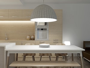 Mieszkanie_Gdynia_Orłowo - Średnia szara jadalnia w kuchni, styl skandynawski - zdjęcie od asymetric studio
