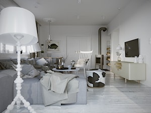 Dom w Grudziądzu - Salon, styl skandynawski - zdjęcie od asymetric studio