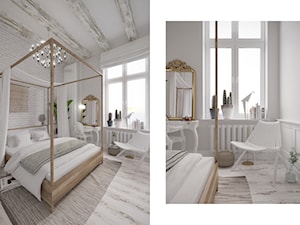 Mieszkanie Gdańsk Wrzeszcz - Średnia biała sypialnia, styl nowoczesny - zdjęcie od asymetric studio