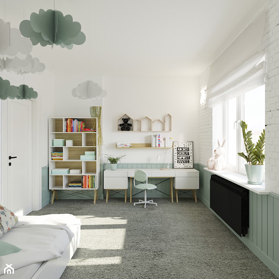 Dom w Grudziądzu - Pokój dziecka, styl skandynawski - zdjęcie od asymetric studio