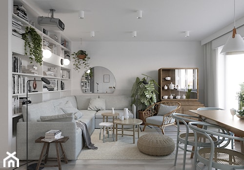 Mieszkanie Olsztyn - Salon, styl skandynawski - zdjęcie od asymetric studio