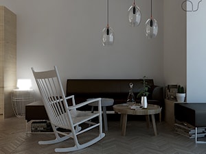 Mieszkanie_Gdynia_Orłowo - Średni beżowy biały salon, styl skandynawski - zdjęcie od asymetric studio