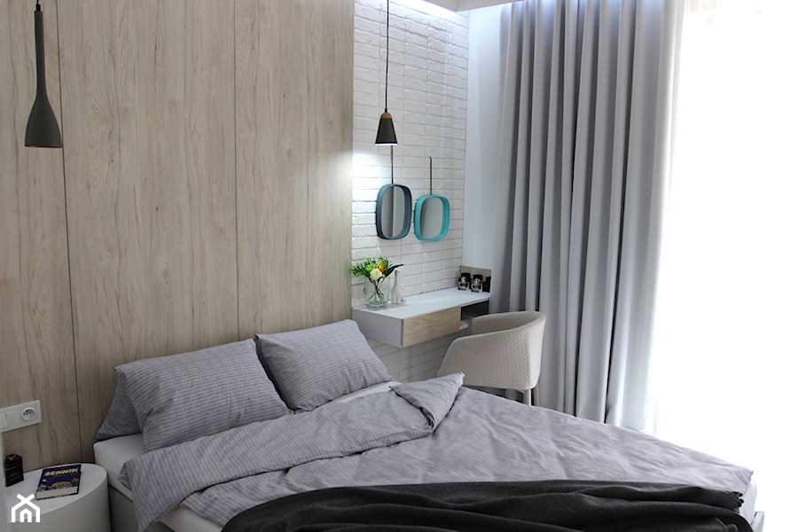 Eleganckie, nowoczesne, jasne mieszkanie w apartamentowcu - Średnia biała sypialnia, styl nowoczesny - zdjęcie od MK HOME