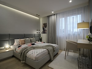 Nowoczesny apartament, 72m2 - Średnia biała sypialnia, styl nowoczesny - zdjęcie od MK HOME