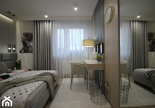 Nowoczesny apartament, 72m2 - Średnia szara sypialnia, styl nowoczesny - zdjęcie od MK HOME