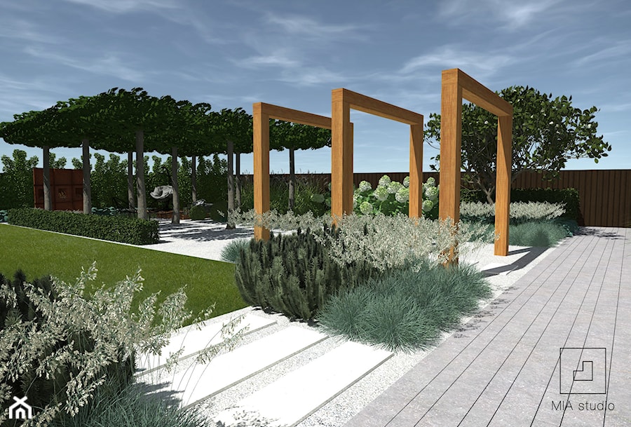 Ogród z pergolą - Ogród, styl nowoczesny - zdjęcie od MIA studio