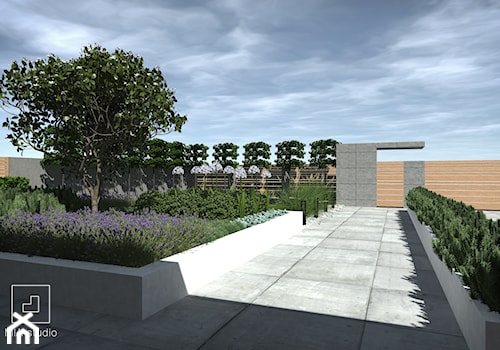 Ogród z basenem - Duży ogród, styl nowoczesny - zdjęcie od MIA studio