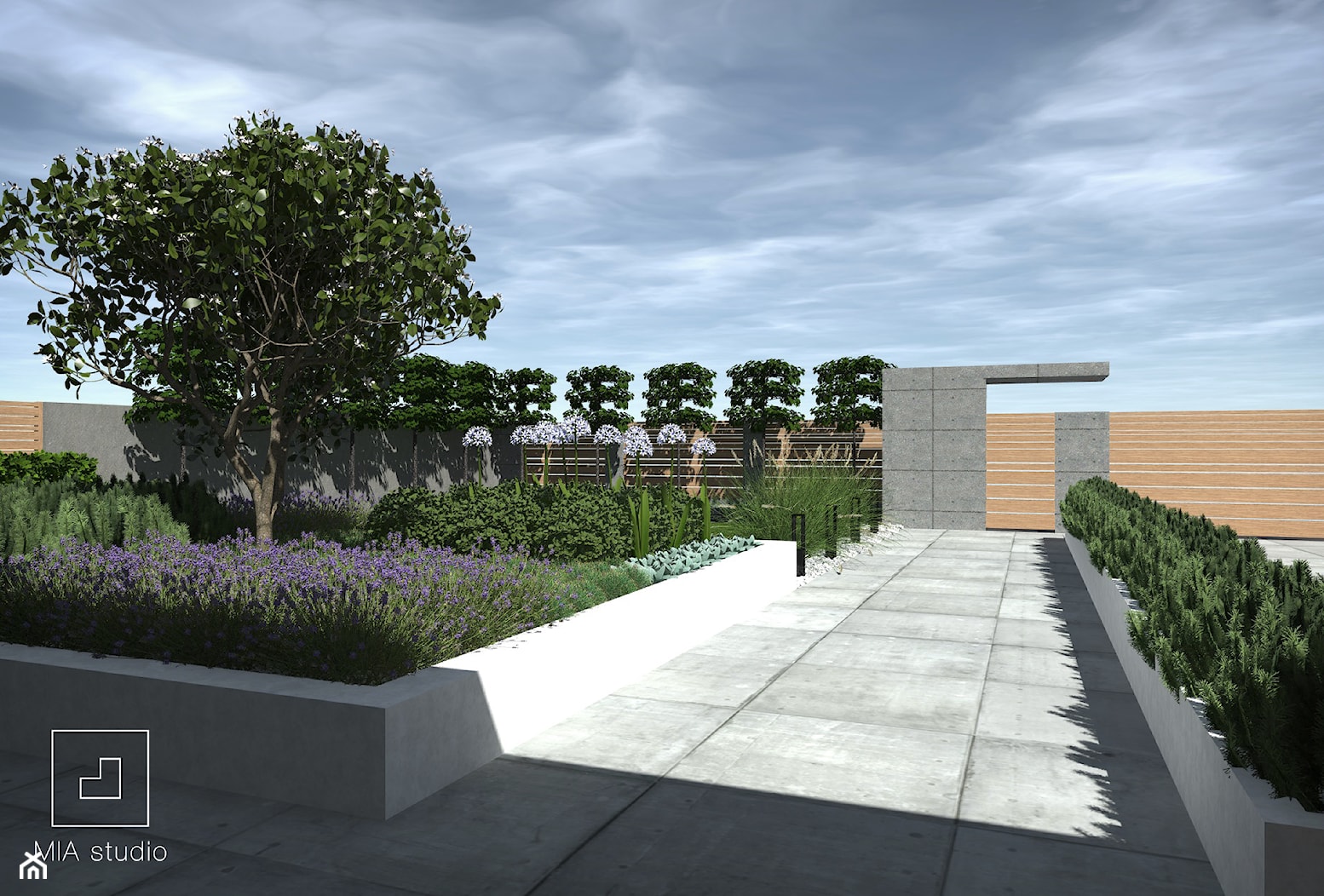 Ogród z basenem - Duży ogród, styl nowoczesny - zdjęcie od MIA studio - Homebook