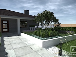 Ogród z basenem - Średni ogród przed domem, styl nowoczesny - zdjęcie od MIA studio