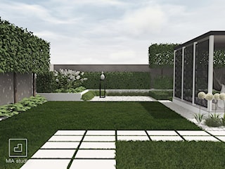 Ogród nowoczesny z altaną