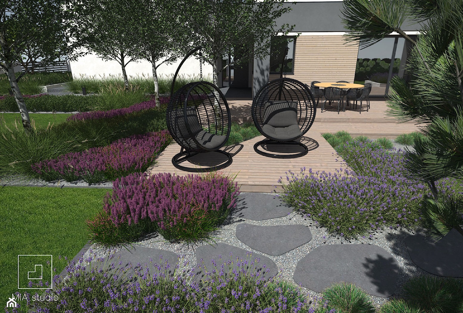 Ogród w stylu skandynawskim - zdjęcie od MIA studio - Homebook