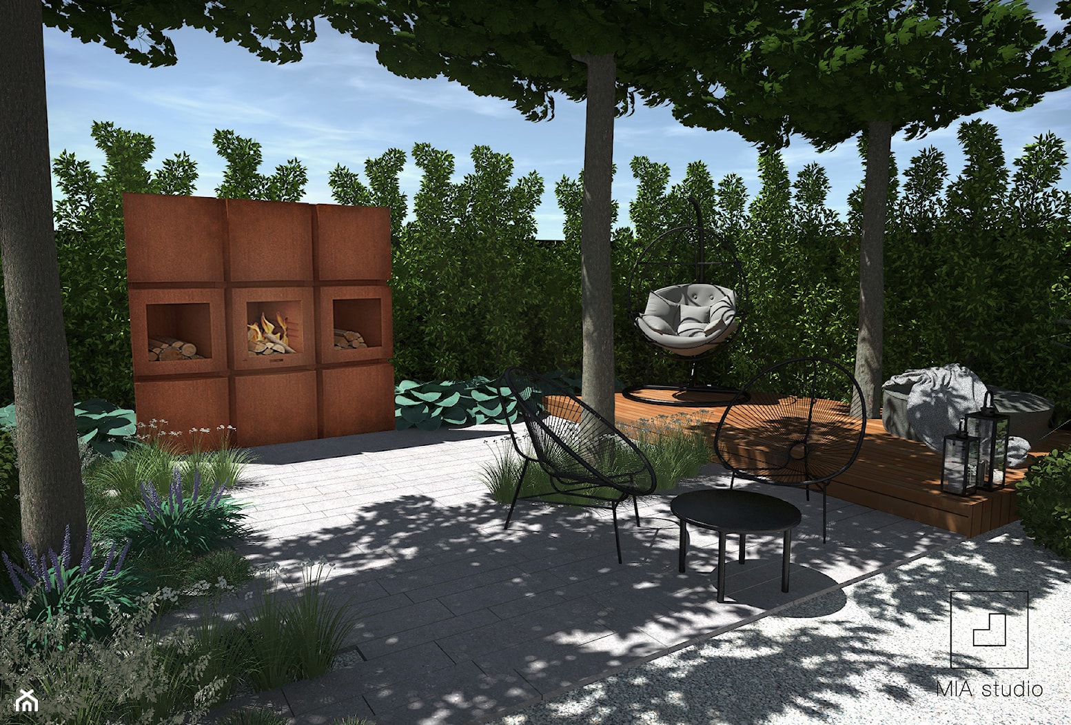 Ogród z pergolą - Ogród, styl nowoczesny - zdjęcie od MIA studio - Homebook
