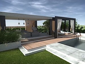 Altana nowoczesna "Ribeira" - Średni ogród za domem z basenem, styl nowoczesny - zdjęcie od MIA studio