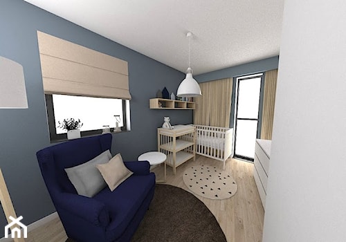 dom we Francji - Średni szary pokój dziecka dla niemowlaka dla chłopca, styl nowoczesny - zdjęcie od StudioAtoato