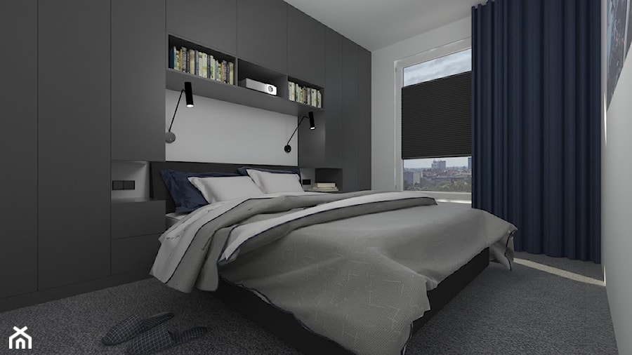 mieszkanie w męskim stylu - Sypialnia, styl nowoczesny - zdjęcie od StudioAtoato