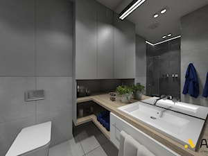 łazienka z płytkami imitującymi beton - zdjęcie od StudioAtoato