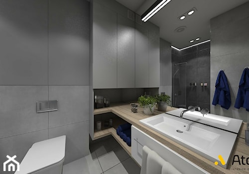 łazienka z płytkami imitującymi beton - zdjęcie od StudioAtoato