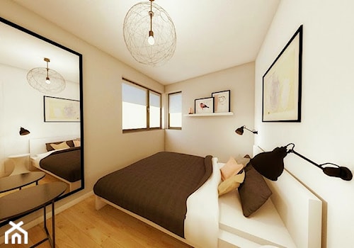 dom we Francji - Mała beżowa sypialnia, styl nowoczesny - zdjęcie od StudioAtoato
