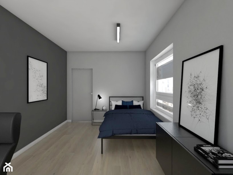 apartament minimalizm - Sypialnia, styl minimalistyczny - zdjęcie od StudioAtoato
