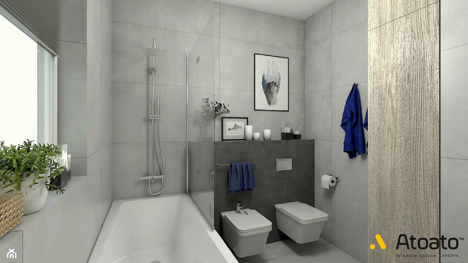 łazienka w stylu skandynawskim - zdjęcie od StudioAtoato - Homebook