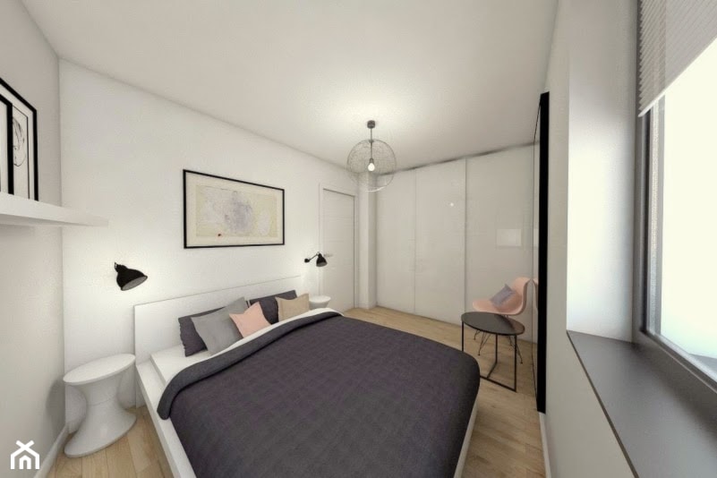dom we Francji - Średnia biała sypialnia, styl nowoczesny - zdjęcie od StudioAtoato