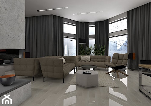 rezydencja 270m2 - Salon, styl minimalistyczny - zdjęcie od StudioAtoato