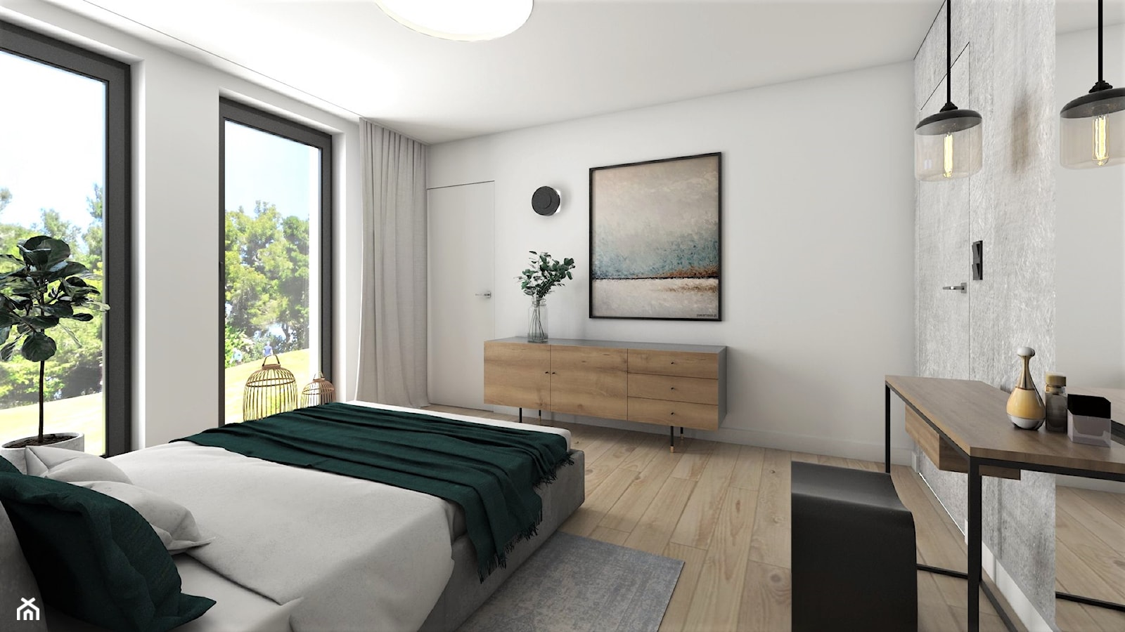sypialnia z widokiem na ogród - zdjęcie od StudioAtoato - Homebook