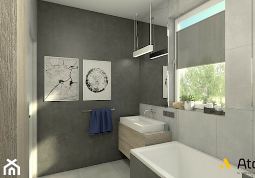 łazienka z płytkami betonowymi - zdjęcie od StudioAtoato