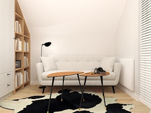 Projekt domu pod Krakowem - Małe z sofą białe biuro, styl nowoczesny - zdjęcie od jedna.pani.s