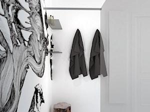 Mieszkanie w Warszawie - Mała bez okna z marmurową podłogą z punktowym oświetleniem łazienka, styl nowoczesny - zdjęcie od jedna.pani.s