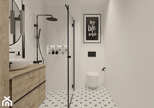 Biała łazienka z cegiełkami i patchworkiem 3 - zdjęcie od kaflando
