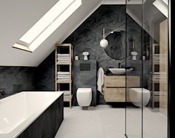 Łazienka z ciemną jodełką - zdjęcie od kaflando - Homebook