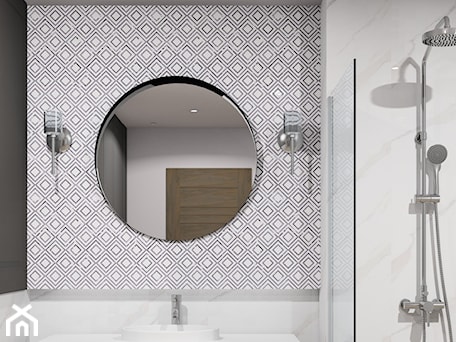 Aranżacje wnętrz - Łazienka: Klasyczna łazienka z motywem geometrycznym - kaflando. Przeglądaj, dodawaj i zapisuj najlepsze zdjęcia, pomysły i inspiracje designerskie. W bazie mamy już prawie milion fotografii!