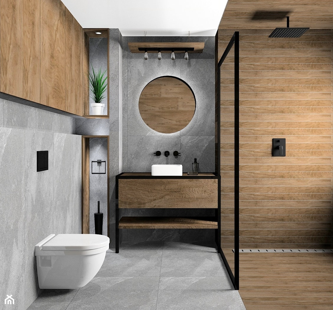 Łazienka - imitacja szarego łupka - zdjęcie od kaflando - Homebook
