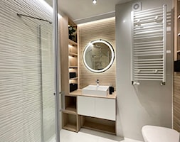 łazienka BIEL i DREWNO 3D - zdjęcie od kaflando - Homebook