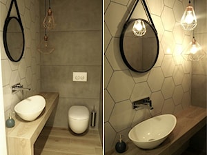 WC z heksagonami i betonem - zdjęcie od kaflando