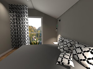 Dom jednorodzinny - Mała szara sypialnia na poddaszu - zdjęcie od EBBE Design Projektowanie Wnętrz